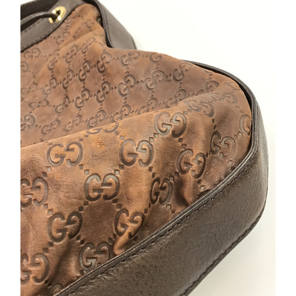 Gucci Shoulder Bag Interlocking Drawstring Leather Bag - Picture 7 of 8